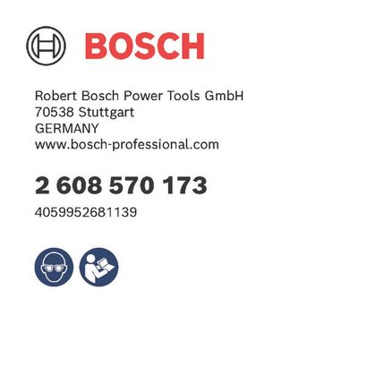 Bosch logo, Postal address, Electronic address, Safety icons