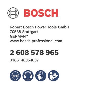 Bosch logo, Postal address, Electronic address, Safety icons