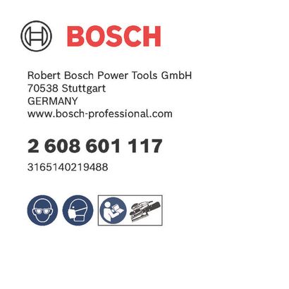 Bosch logo, Postal address, Electronic address, Safety icons