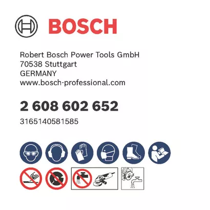 Bosch logo, Postal address, Electronic address, Safety icons