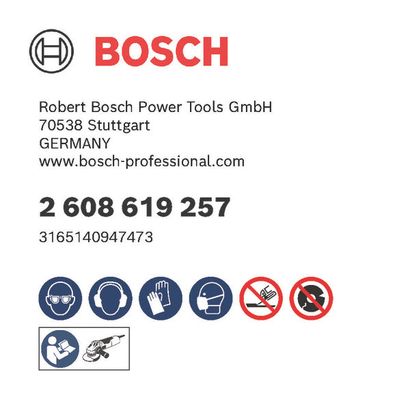 Bosch logo, Postal address, Electronic address, Safety icons