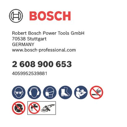 Bosch logo, Postal address, Electronic address, Safety icons