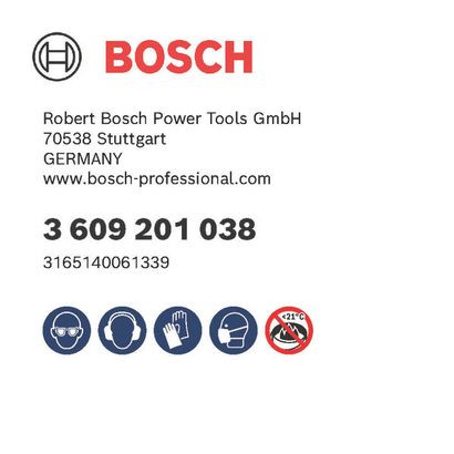 Bosch logo, Postal address, Electronic address, Safety icons