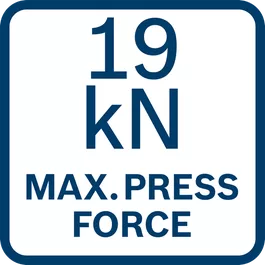  Force de pression maxi de 19 kN