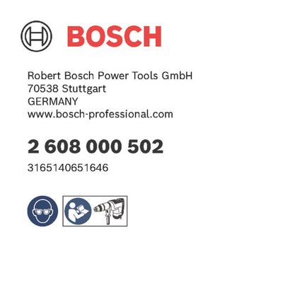 Bosch logo, Postal address, Electronic address, Safety icons