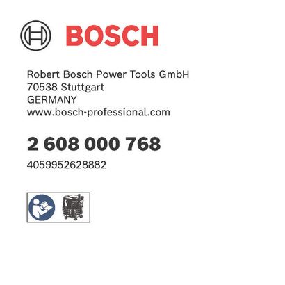 Bosch logo, Postal address, Electronic address, Safety icons