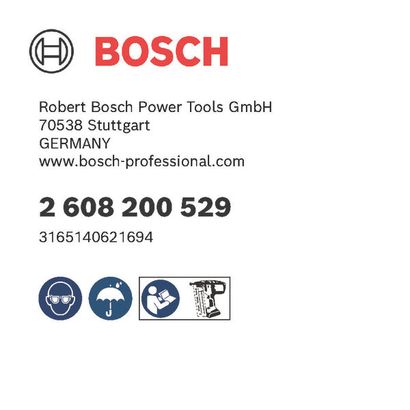 Bosch logo, Postal address, Electronic address, Safety icons