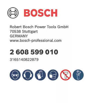 Bosch logo, Postal address, Electronic address, Safety icons