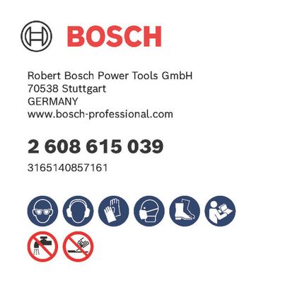 Bosch logo, Postal address, Electronic address, Safety icons