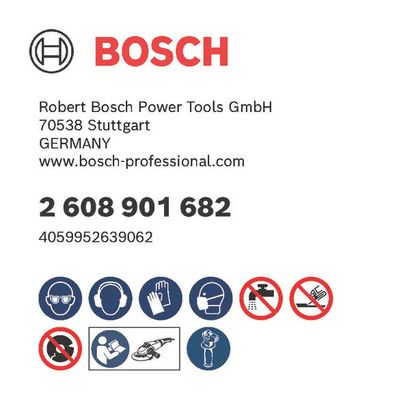 Bosch logo, Postal address, Electronic address, Safety icons