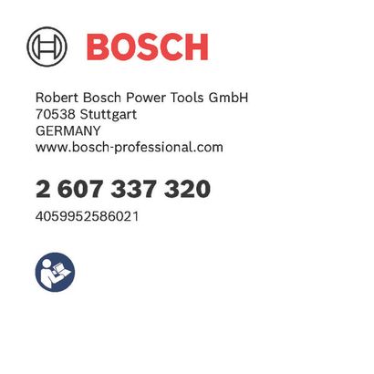 Bosch logo, Postal address, Electronic address, Safety icons