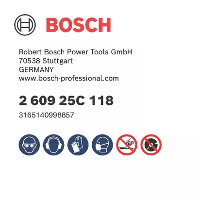 Bosch logo, Postal address, Electronic address, Safety icons