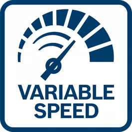 Easy and precise control of the RPM value thanks to its variable speed.