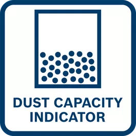 Gran comodidad gracias a la indicación de capacidad del contenedor de polvo