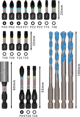 Sada vrtáků a bitů PRO Impact Mixed Set