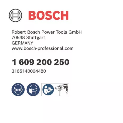 Bosch logo, Postal address, Electronic address, Safety icons