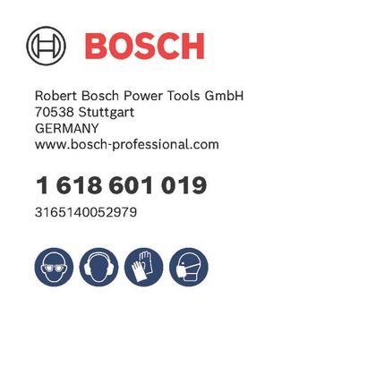 Bosch logo, Postal address, Electronic address, Safety icons