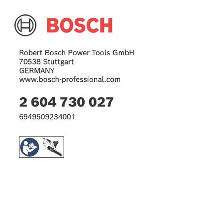 Bosch logo, Postal address, Electronic address, Safety icons