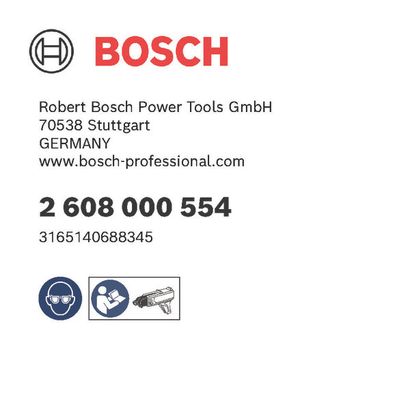 Bosch logo, Postal address, Electronic address, Safety icons