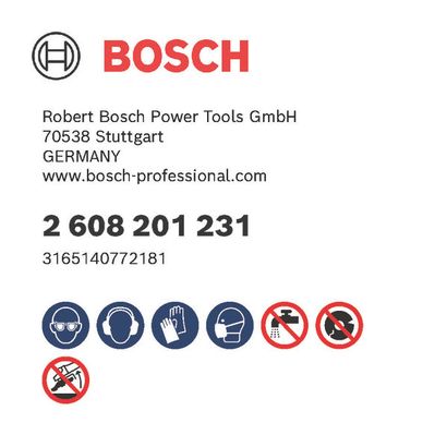 Bosch logo, Postal address, Electronic address, Safety icons