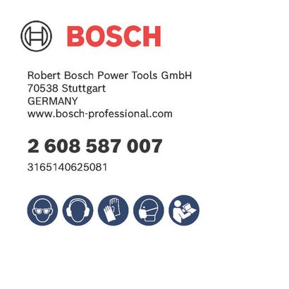 Bosch logo, Postal address, Electronic address, Safety icons