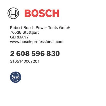 Bosch logo, Postal address, Electronic address, Safety icons