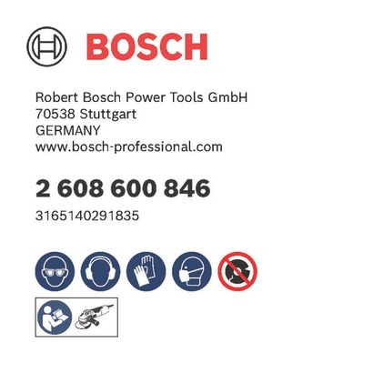 Bosch logo, Postal address, Electronic address, Safety icons