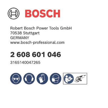 Bosch logo, Postal address, Electronic address, Safety icons