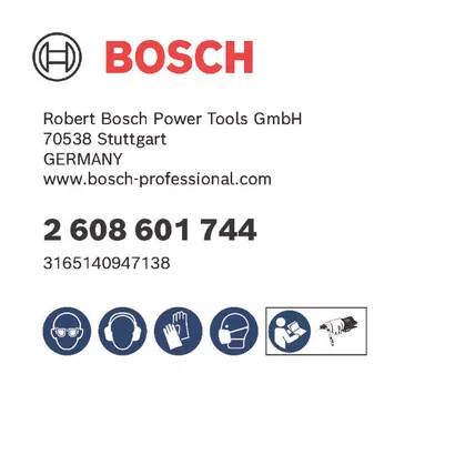 Bosch logo, Postal address, Electronic address, Safety icons