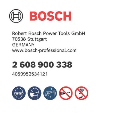 Bosch logo, Postal address, Electronic address, Safety icons