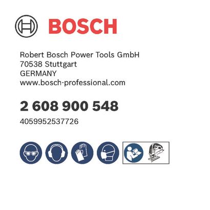 Bosch logo, Postal address, Electronic address, Safety icons