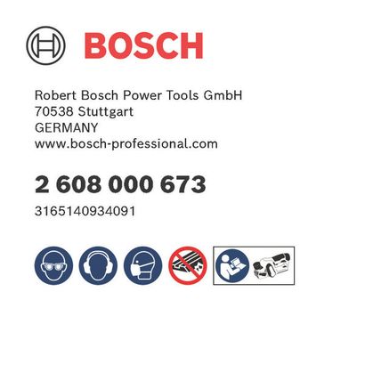 Bosch logo, Postal address, Electronic address, Safety icons