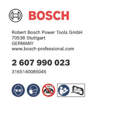 Bosch logo, Postal address, Electronic address, Safety icons