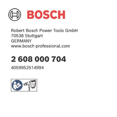 Bosch logo, Postal address, Electronic address, Safety icons