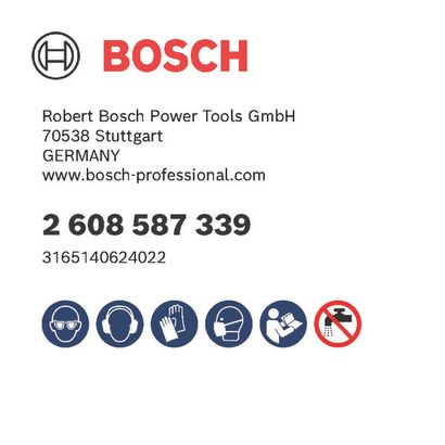 Bosch logo, Postal address, Electronic address, Safety icons