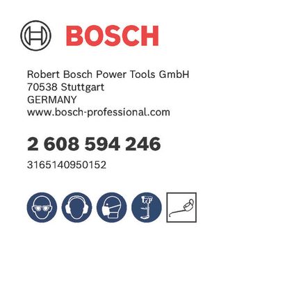 Bosch logo, Postal address, Electronic address, Safety icons