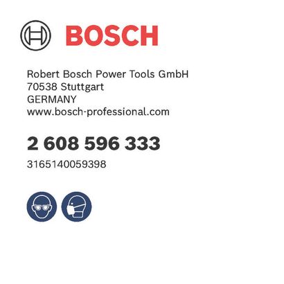 Bosch logo, Postal address, Electronic address, Safety icons