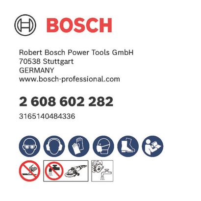 Bosch logo, Postal address, Electronic address, Safety icons