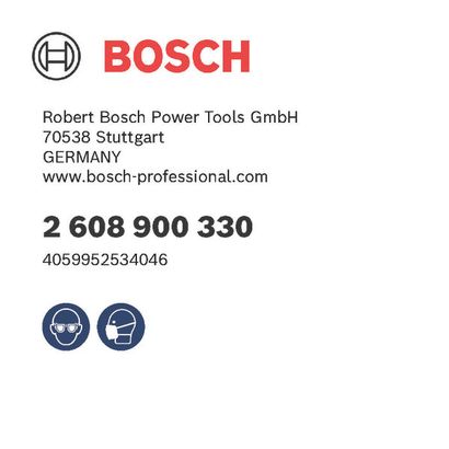 Bosch logo, Postal address, Electronic address, Safety icons