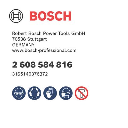 Bosch logo, Postal address, Electronic address, Safety icons