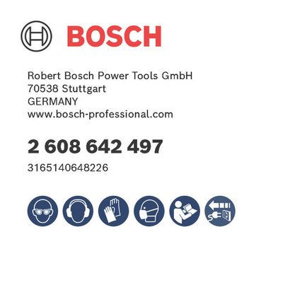 Bosch logo, Postal address, Electronic address, Safety icons