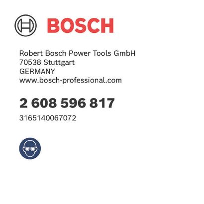 Bosch logo, Postal address, Electronic address, Safety icons