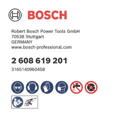 Bosch logo, Postal address, Electronic address, Safety icons