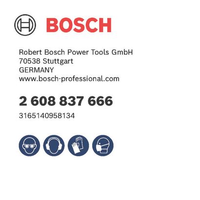 Bosch logo, Postal address, Electronic address, Safety icons