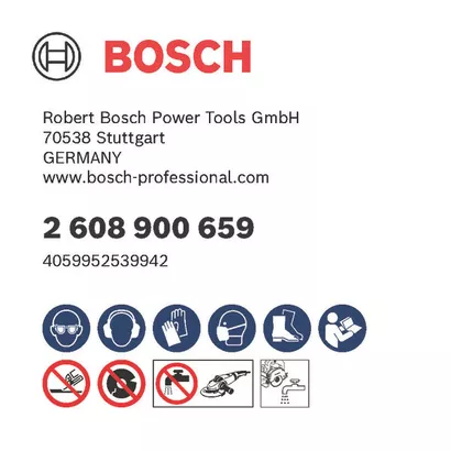 Bosch logo, Postal address, Electronic address, Safety icons