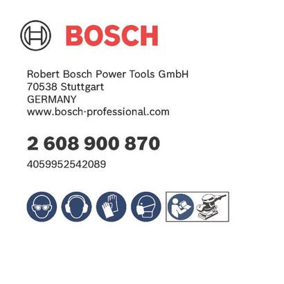 Bosch logo, Postal address, Electronic address, Safety icons