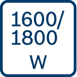 دخل القدرة الاسمي 1600/1800 واط 