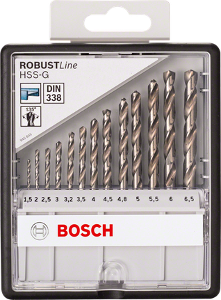 Coffret de 10 forets à métaux HSS-G BOSCH 2607010535 Robust Line