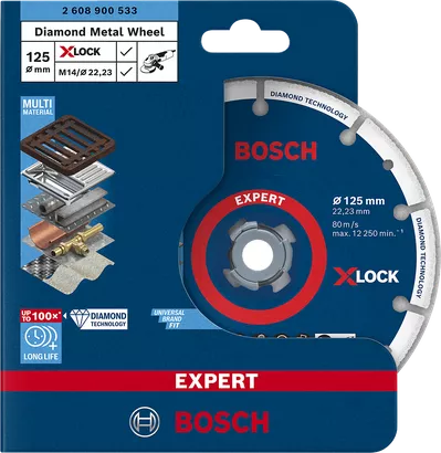 Disque à tronçonner EXPERT Diamond Metal Wheel X-LOCK 125 mm - Bosch  Professional