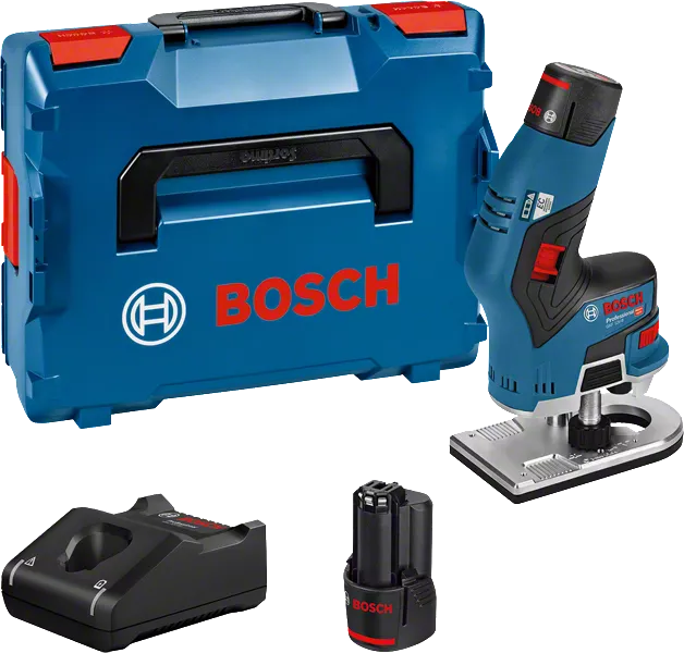Bosch Bleu 06016B0000 Affleureuse sans fil GKF 12V-8 2 batteries 3,0 Ah  L-BOXX